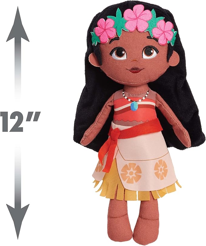Disney Princess So Sweet Princess Moana, 12 Inch Plushie with Brown Hair, Disney Moana, Kids Toys for Ages 3 Up by Just Play