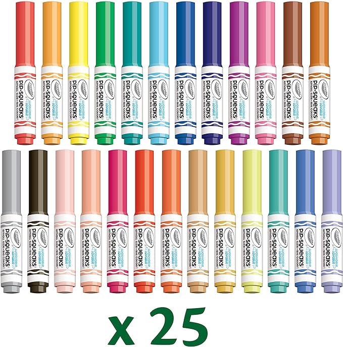 Crayola Pip Squeaks Marker Set (65ct), Mini Washable Markers for Kids, Markers for Coloring Books, Kids Travel Activity, Coloring Gifts, 4+