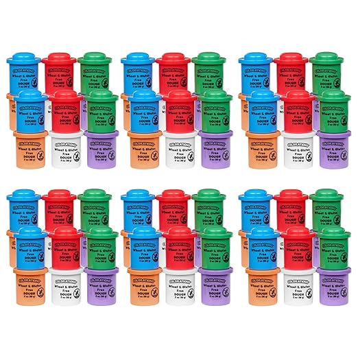 Colorations 72 Wheat & Gluten Free Glitter Dough - 6 Colors (2 oz Each)
