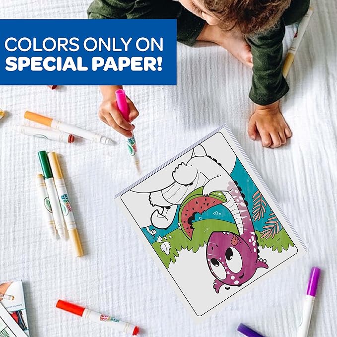 Crayola Color Wonder Prehistoric Pals, Dinosaur Coloring Pages, Mess Free Coloring for Toddlers, Dinosaur Toys, Gifts for Kids