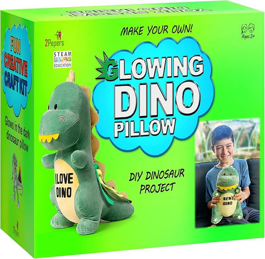 Make Your Own Dinosaur Plush Pillow, Kids Arts and Crafts for Boys & Girls, Dinosaur Stuffed Animal Craft kit, Dino Toys Age 3 4 5 6 7 8-12 Year Old