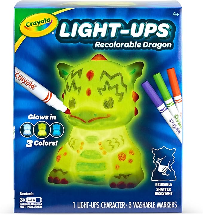 Crayola Light Ups Dragon, Reusable Holiday Craft, Light Up Toy, Indoor Holiday Decor, Toys for Kids, Arts & Crafts, Dragon Gift, 4+