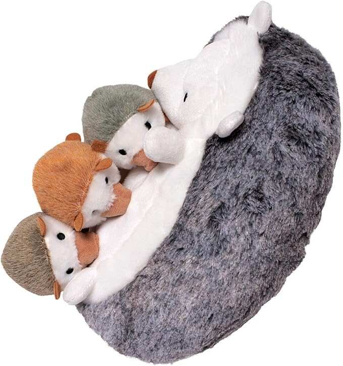 Manhattan Toy Nursing Nissa Nurturing Hedgehog Stuffed Animal with Plush Baby Hoglets