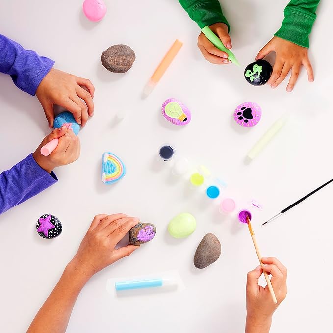 Creativity for Kids Glow in the Dark Rock Painting Kit: Crafts for Kids Ages 6-8+, Painting Rocks Arts and Crafts, Kids Gift