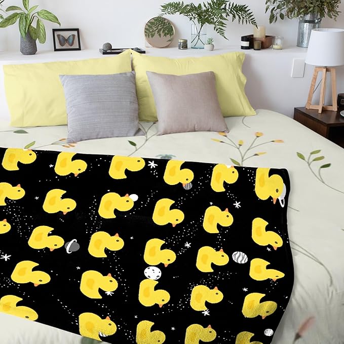 Custom Name Ruddy Duck Adult duck Blanket Kids Funny Blanket Suitable for Bedroom Living Room bed sofa Crib Couch Chair outdoor All Season Items That Yellow Duck Lovers Will Love 80"x60"for Adult