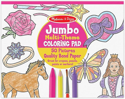 Melissa & Doug Jumbo 50-Page Kids' Coloring Pad Activity Book - Princess and Fairy