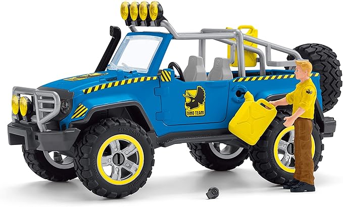 Schleich Dinosaur Toy Truck with Dino Outpost & Giganotosaurus 36- Piece Playset for Kids Ages 4+