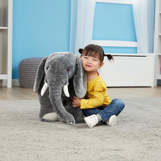 Melissa & Doug Giant Elephant - Lifelike Stuffed Animal (over 3 feet long)