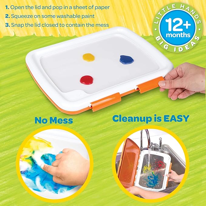Crayola Washable Finger Paint Station, Less Mess Finger Paints for Toddlers, Sensory Toy, Toddler Activity, Gift for Toddlers