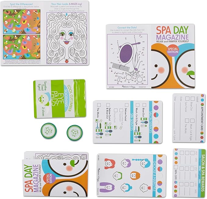 Melissa & Doug Love Your Look - Salon & Spa Play Set, 16pieces of pretend salon and spa toy products