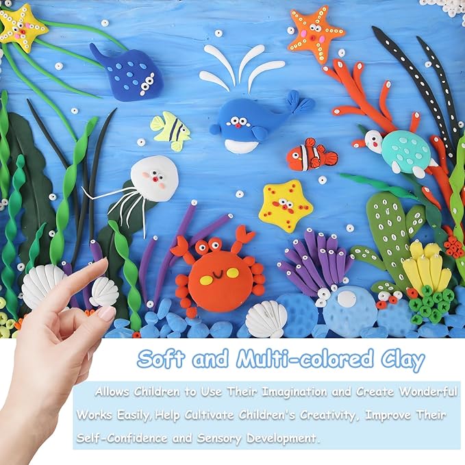 Modeling Clay Kit - 50 Colors Air Dry Magic Clay, DIY Molding Clay with Sculpting Tools, Soft & Ultra Light, Arts and Crafts Gift for Boys & Girls Age 3-12 Year Old