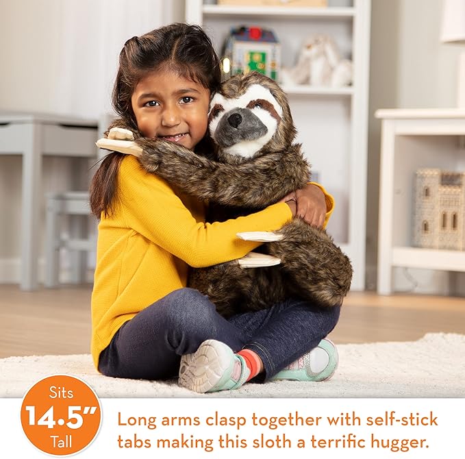 Melissa & Doug Lifelike Plush Sloth Stuffed Animal (12W x 14.5H x 9D in)