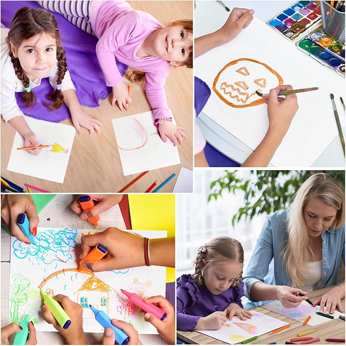 50PCS 5x7 Watercolor Paper Bulk, 140lb/300g Cold Press Thick Water Color Paper Pad for Kid Child Adult, White Art Paper for Drawing Painting Markers Gouache, Textured Cotton Paper Sheets