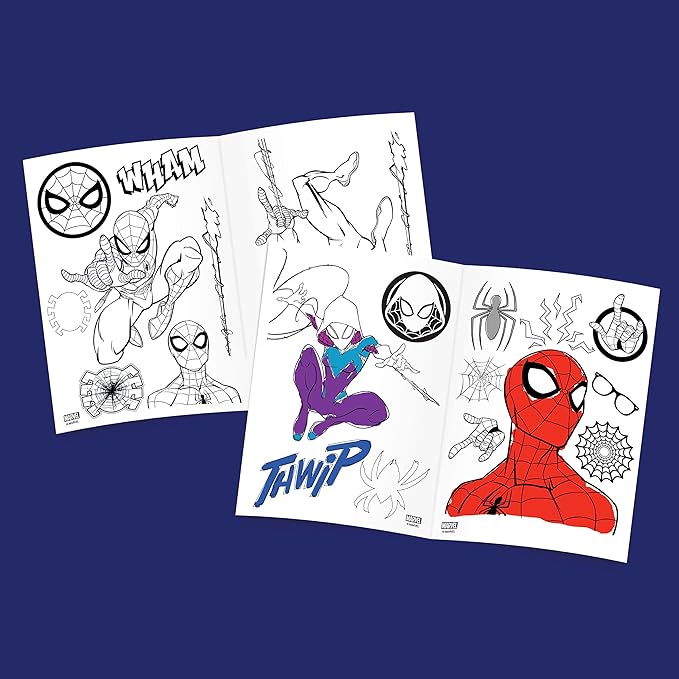 Spider-Man Draw and Play Desk by Delta Children – Includes 10 Markers and Coloring Book, Blue