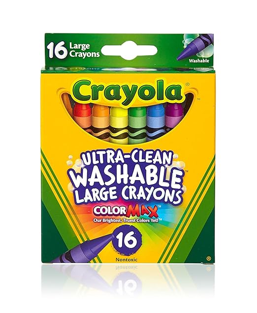 Crayola Ultra Clean Washable Crayons, Large Crayons for Toddlers, 16 Count, Gifts for Kids