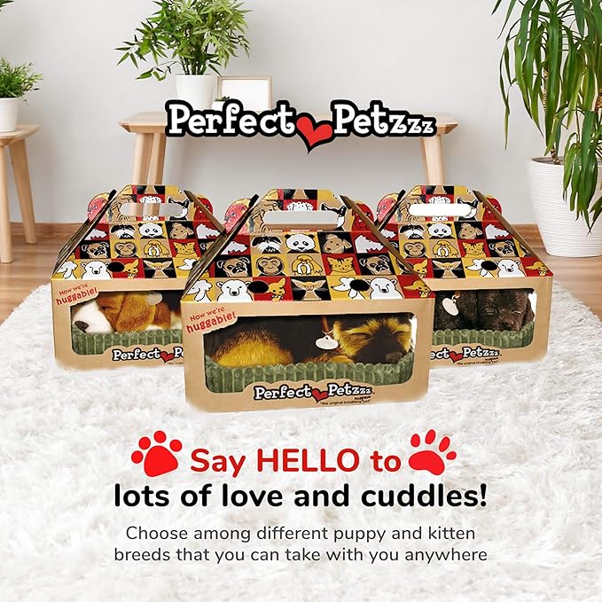 Perfect Petzzz - Original Petzzz German Shepherd, Realistic, Lifelike Stuffed Interactive Pet Toy, Companion Pet with 100% Handcrafted Synthetic Fur