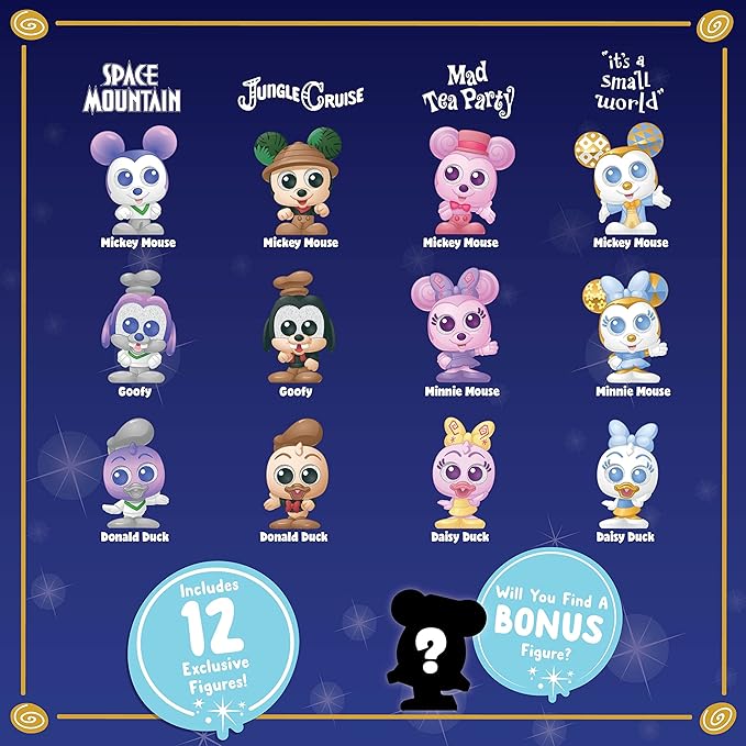 Disney Doorables Walt Disney World 50th Anniversary Collection Peek, Blind Bag Inspired Mini Figures, Kids Toys for Ages 3 Up, Amazon Exclusive (Pack of 4)