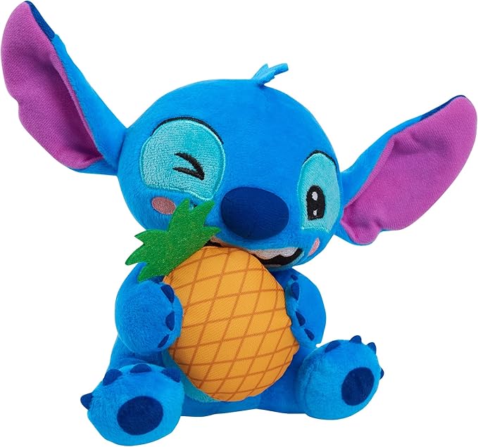 Disney Stitch Small Plush Stitch and Pineapple, Stuffed Animal, Blue, Alien, Kids Toys for Ages 2 Up by Just Play