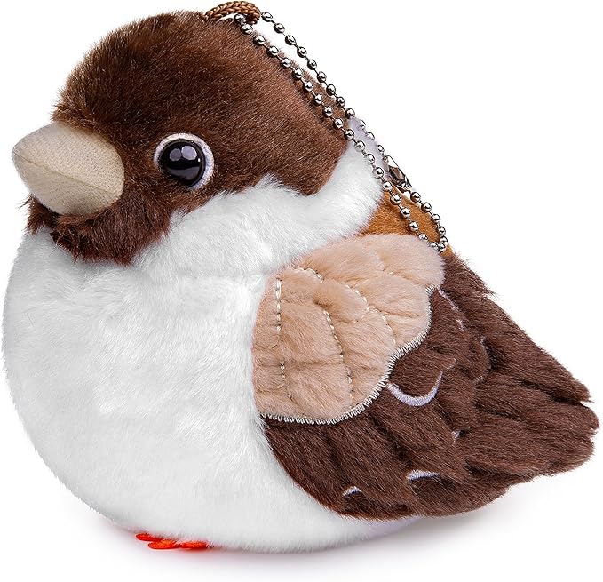 Simulation White Pigeon Stuffed Animal Toy - 10 inch Rock Pigeon Toys, Cute Pigeon as Gift for Kids (4.4in Sparrow)