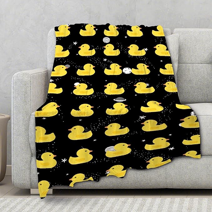 Aparajita Ruddy Duck Adult Duck Blanket Kids Funny Blanket Suitable for Bedroom Living Room Bed Sofa Crib Couch Chair Outdoor All Season Items That Yellow Duck Lovers Will Love 90”×120 ”for Family