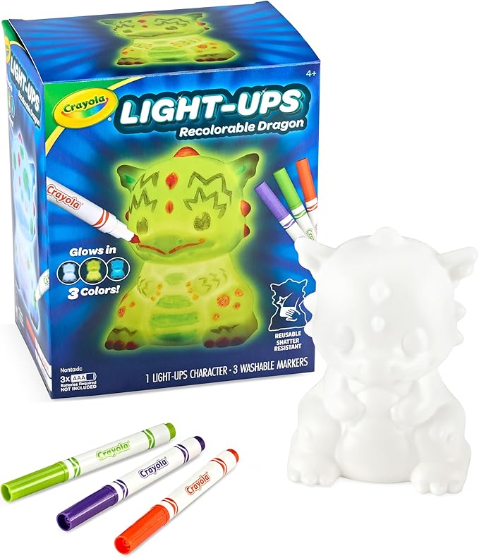 Crayola Light Ups Dragon, Reusable Holiday Craft, Light Up Toy, Indoor Holiday Decor, Toys for Kids, Arts & Crafts, Dragon Gift, 4+