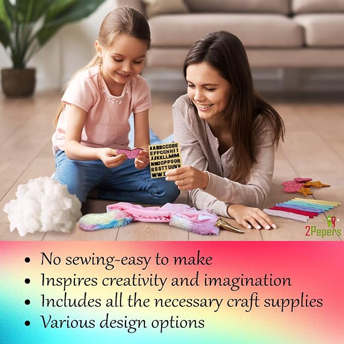 Make Your Own Unicorn Pillow Kit Arts and Crafts for Girls (No Sew), DIY Unicorn Craft Girl Ages 3 4 5 6 7 8 9 10 Years Old, Unicorn Gifts for Girls, Birthday Present, Toys For Girls, Kids Crafts