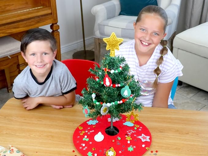 Kid Made Modern 3D Kids Christmas Tree Craft Set - DIY Christmas Ornaments Kits to Decorations for Home - Ideal Cute Fun Xmas Activities (Alternative to Felt Christmas Tree Wall)