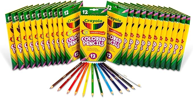 Crayola Bulk Colored Pencils for Kids (24pk), Back to School Supplies For Teachers, Teacher Classroom Must Haves, 12 Colors [Amazon Exclusive]