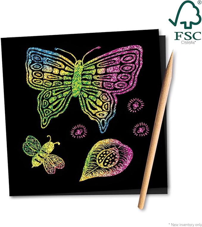 Melissa & Doug Scratch Art Doodle Pad With 16 Scratch-Art Boards and Wooden Stylus - FSC Certified