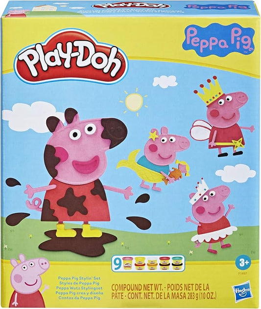 Play-Doh Peppa Pig Stylin' Set, Peppa Pig Playset with 9 Cans and 11 Tools, Peppa Pig Toys for 3 Year Old Girls and Boys and Up