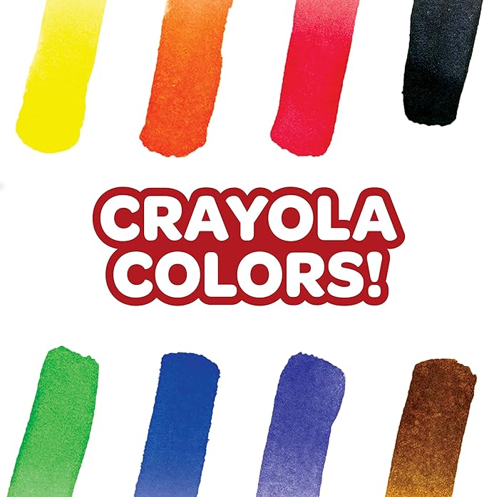 Crayola Watercolor Mixing Set with Taklon Paint Brush, 8 Paint Colors