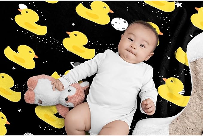 Aparajita Ruddy Duck Adult Duck Blanket Kids Funny Blanket Suitable for Bedroom Living Room Bed Sofa Crib Couch Chair Outdoor All Season Items That Yellow Duck Lovers Will Love 90”×120 ”for Family