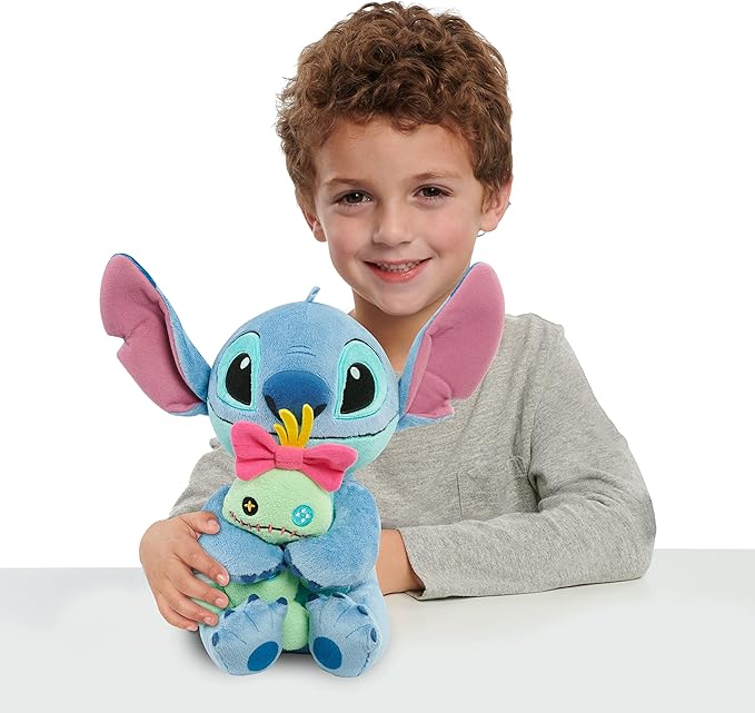 Disney Classics Lil Friends Stitch and Scrump Plush Stuffed Animal, Kids Toys for Ages 2 Up by Just Play