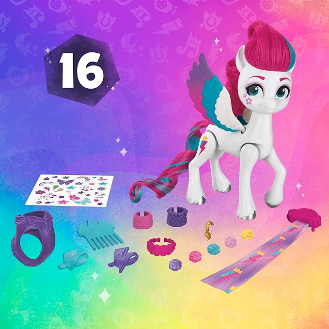 My Little Pony Toys Zipp Storm Style of The Day, 5-Inch Hair Styling Dolls with Fashions, Toys for 5 Year Old Girls and Boys