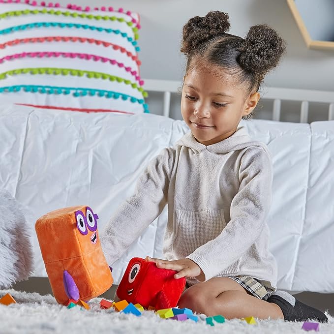 hand2mind Numberblocks One & Two Playful Pals Plush, Numbers for Toddlers, Preschool Math Learning Toys, Stuffed Animal Plushies, Counting Blocks Stuffies, Kids Birthday Gifts, Easter Basket Stuffers
