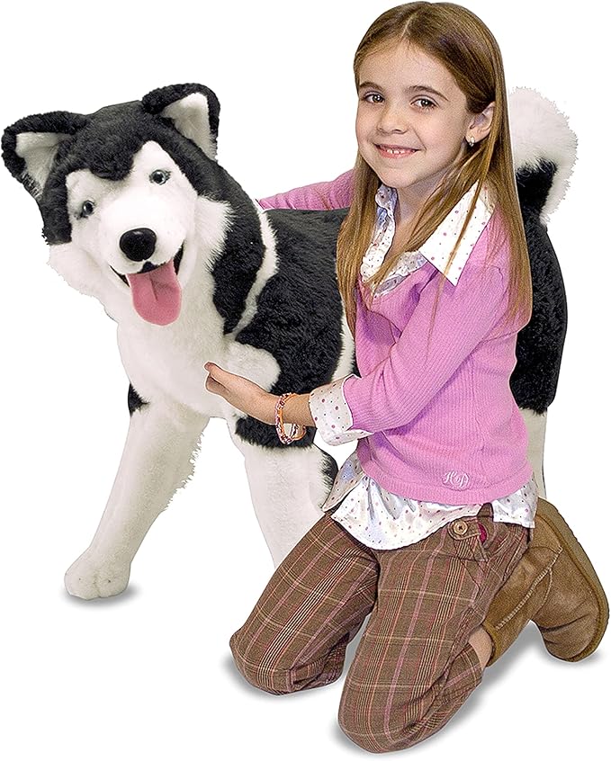 Melissa & Doug Giant Siberian Husky - Lifelike Stuffed Animal Dog (over 2 feet tall)