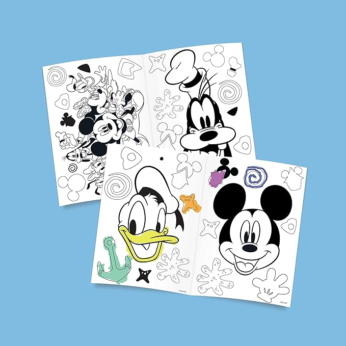 Disney Mickey Mouse Draw and Play Desk by Delta Children – Includes 10 Markers and Coloring Book, Blue