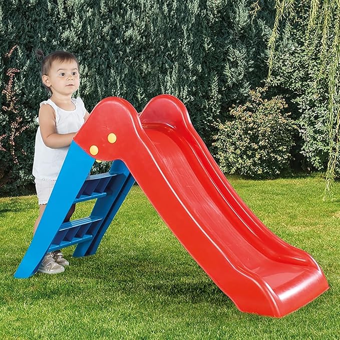 Dolu: My First Slide: Red & Blue - Indoor & Outdoor Toy, Foldable Slope, 2 Step Ladder, Durable Plastic, Playground Equipment, Toddlers & Kids Ages 2+