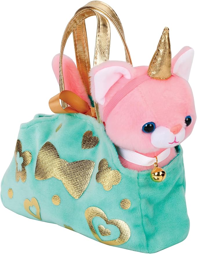 Creativity for Kids Cuddly Kitten Plush Toy - Kitty Stuffed Animal and Pet Carrier Purse , Pink, Small