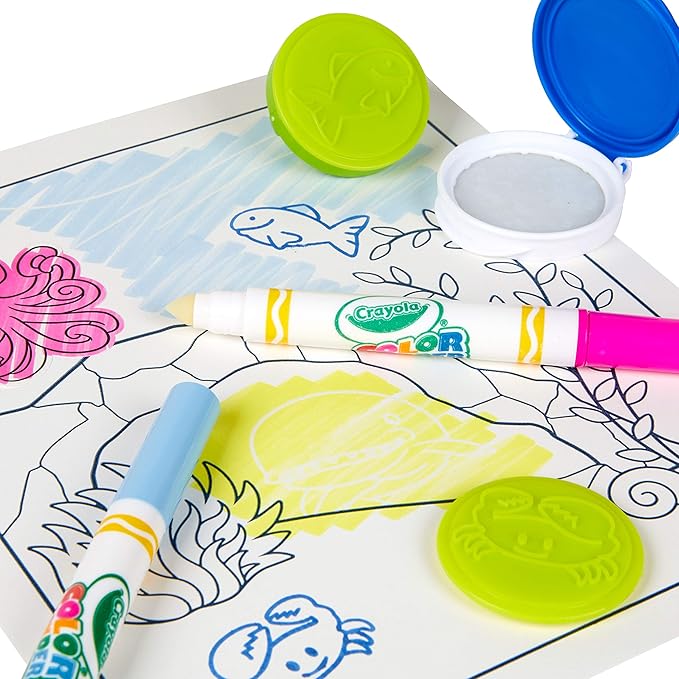 Crayola Color Wonder Mess Free Coloring Activity Set (30+ Pcs), with Markers, Stamps, and Stickers, Gift for Toddlers, 3+