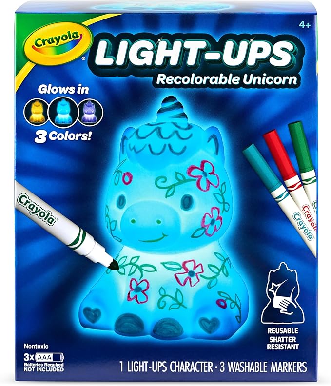 Crayola Light Ups - Unicorn, Reusable Holiday Craft, Glow In The Dark, Unicorn Gift for Kids, Decoration Craft, Toys & Gifts for Kids