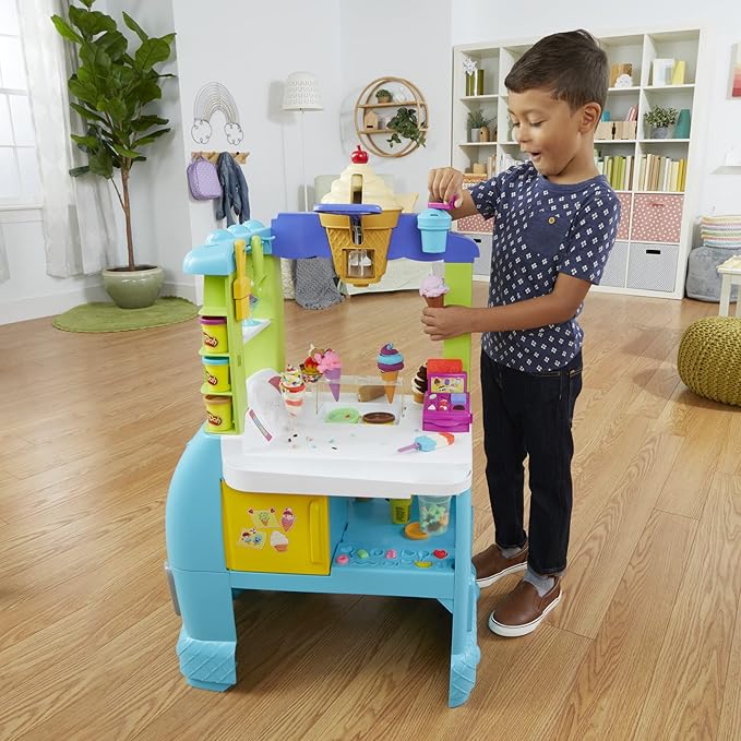 Play-Doh Kitchen Creations Ultimate Ice Cream Truck Toy Playset, Food Truck Toys for Kids, 27 Accessories, 12 Cans, Preschool Toys for 3 Year Old Girls & Boys and Up, Non-Toxic