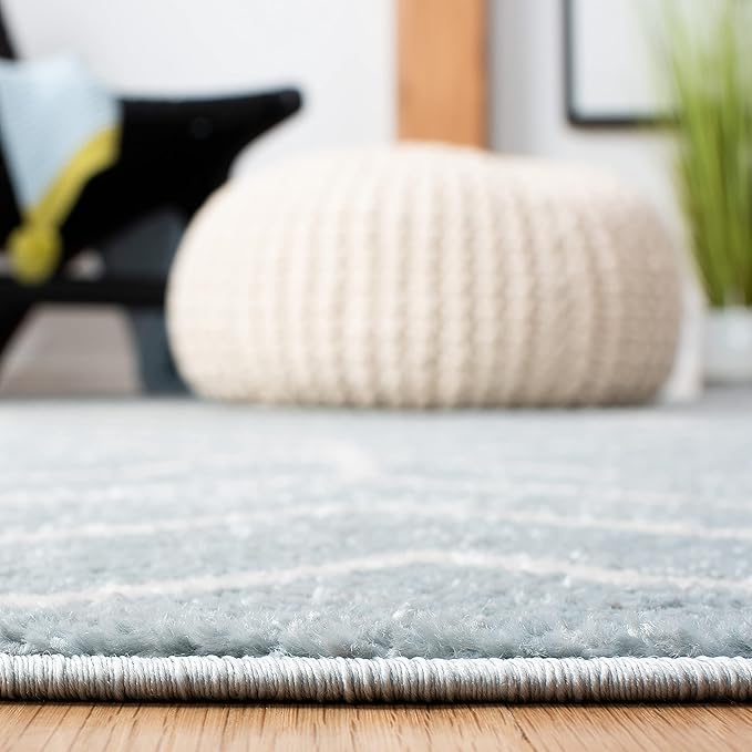 SAFAVIEH Adirondack Collection Runner Rug - 2'6" x 8', Blue & Ivory, Modern Geometric Design, Non-Shedding & Easy Care, Ideal for High Traffic Areas in Living Room, Bedroom (ADR241M)