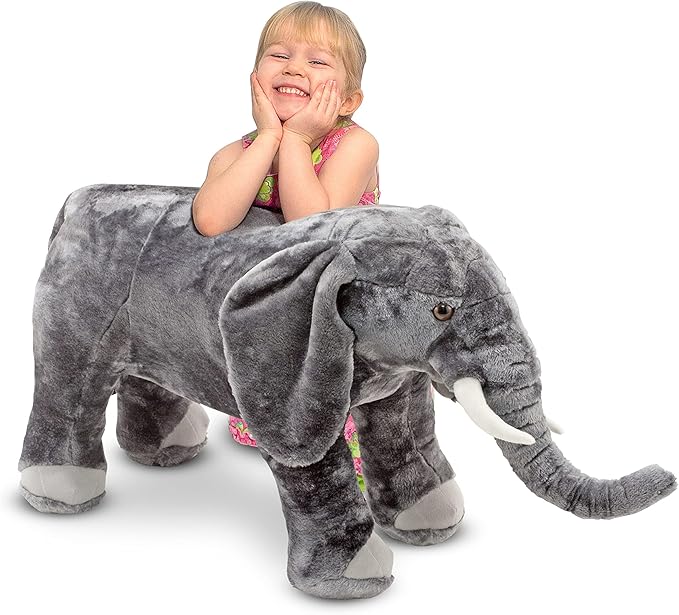 Melissa & Doug Giant Elephant - Lifelike Stuffed Animal (over 3 feet long)