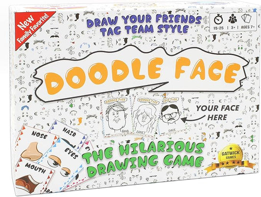 Doodle Face Game - New Hilarious Game of Drawing Your Friends and Family - A Drawing Game for Families - Stay at Home Date Night Party Game for 3-20 Players - Fun for All Ages and Skill Levels