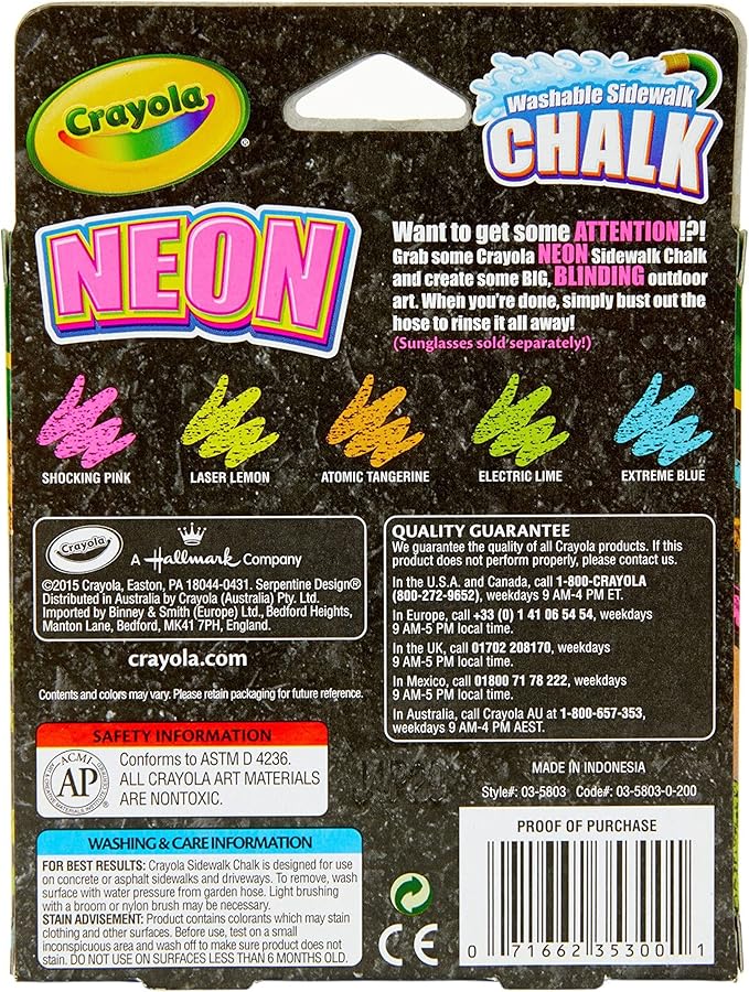Crayola Neon Chalk 5ct