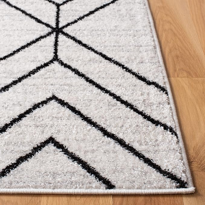 SAFAVIEH Adirondack Collection Runner Rug - 2'6" x 10', Ivory & Black, Modern Geometric Design, Non-Shedding & Easy Care, Ideal for High Traffic Areas in Living Room, Bedroom (ADR241A)