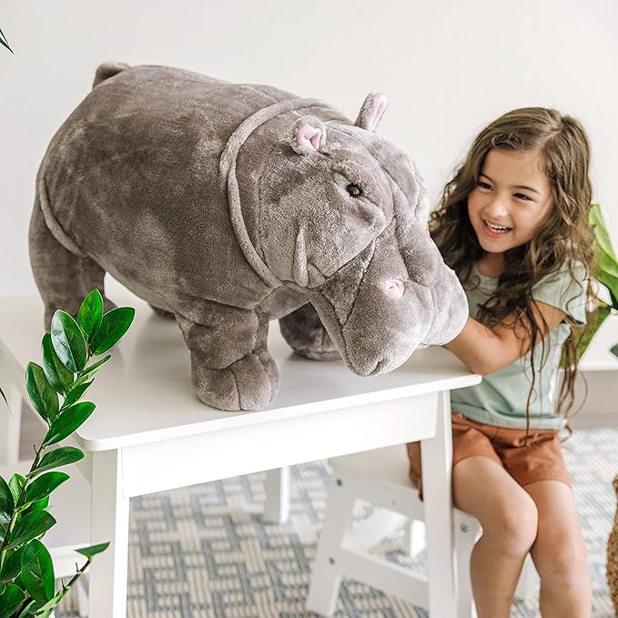 Melissa & Doug Giant Hippopotamus - Lifelike Stuffed Animal (over 2 feet long)