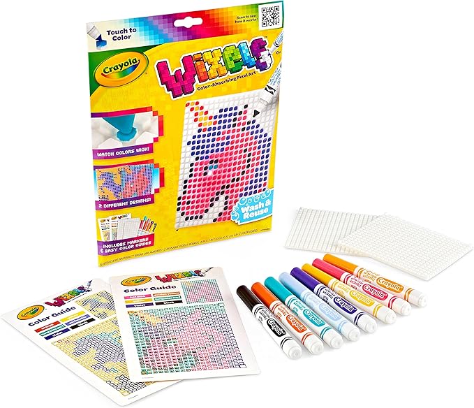 Crayola Wixels Unicorn Activity Kit, Pixel Art Coloring Set, Animal Coloring, Arts & Crafts, Gift for Kids, Ages 6, 7, 8