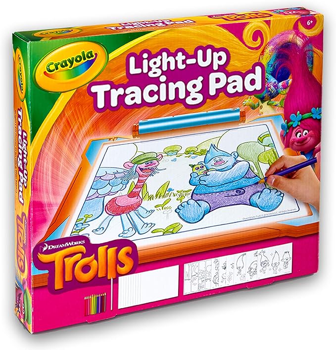 Crayola Trolls Light Up Tracing Pad, Tracing Light Box for Kids, Sketching & Drawing Kit, Trolls Toys for Girls & Boys, Ages 6+